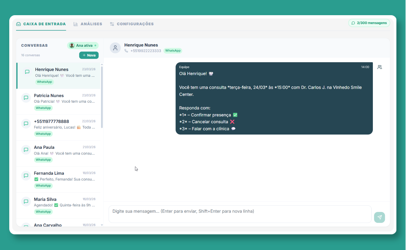 WhatsApp e SMS centralizados